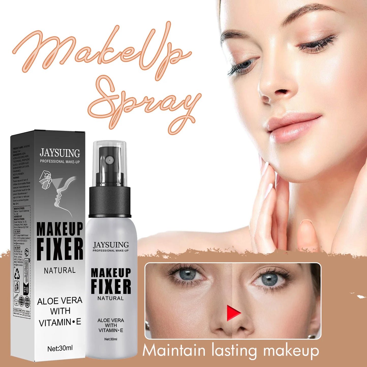 30ml Makeup Setting Spray For Face Transfer-proof Long-lasting Oil-free No Separation Refreshing Quick Fixer Makeup Spray