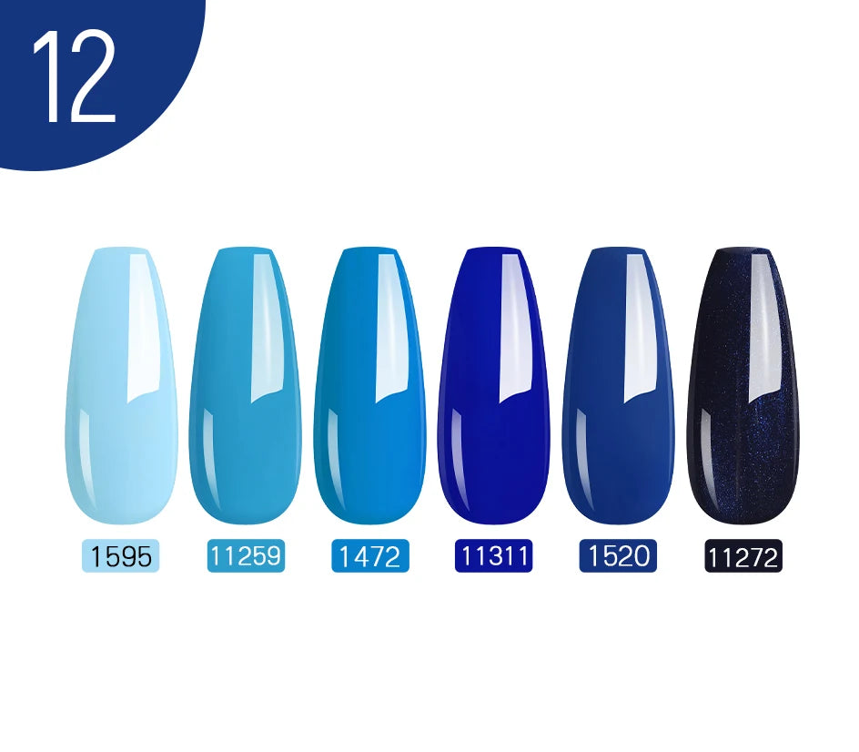 NAILCO 10PCS/Set Gel Nail Polish Gorgeous Full Coverage Semi Permanent Soak Off UV LED Gel Nail Art Base Top Coat Gel Polish Kit