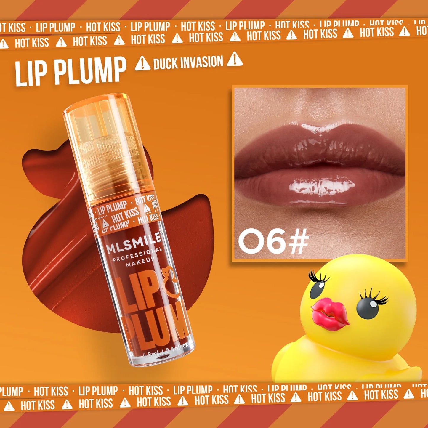 Mirror Like Lip Gloss Plumping Oil Transparent Hydrating Glaze Cute Duck Design Pouty Lips Liquid Stick Shiny Finish