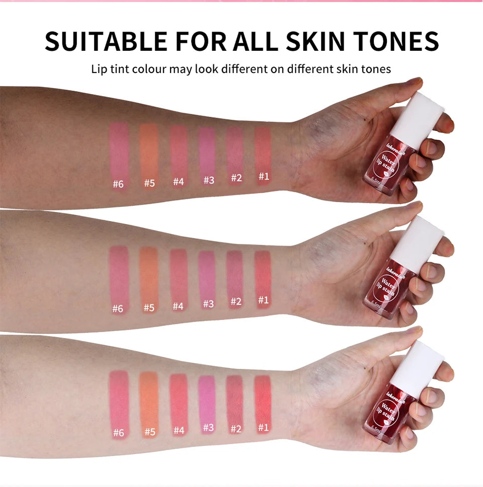 Fruity Water Lip Tin Lip Gloss Moisturizing Lip Glaze Long Lasting Lip Ink Face Lip Dual Purpose Liquid Lipstick Cosmetic Makeup