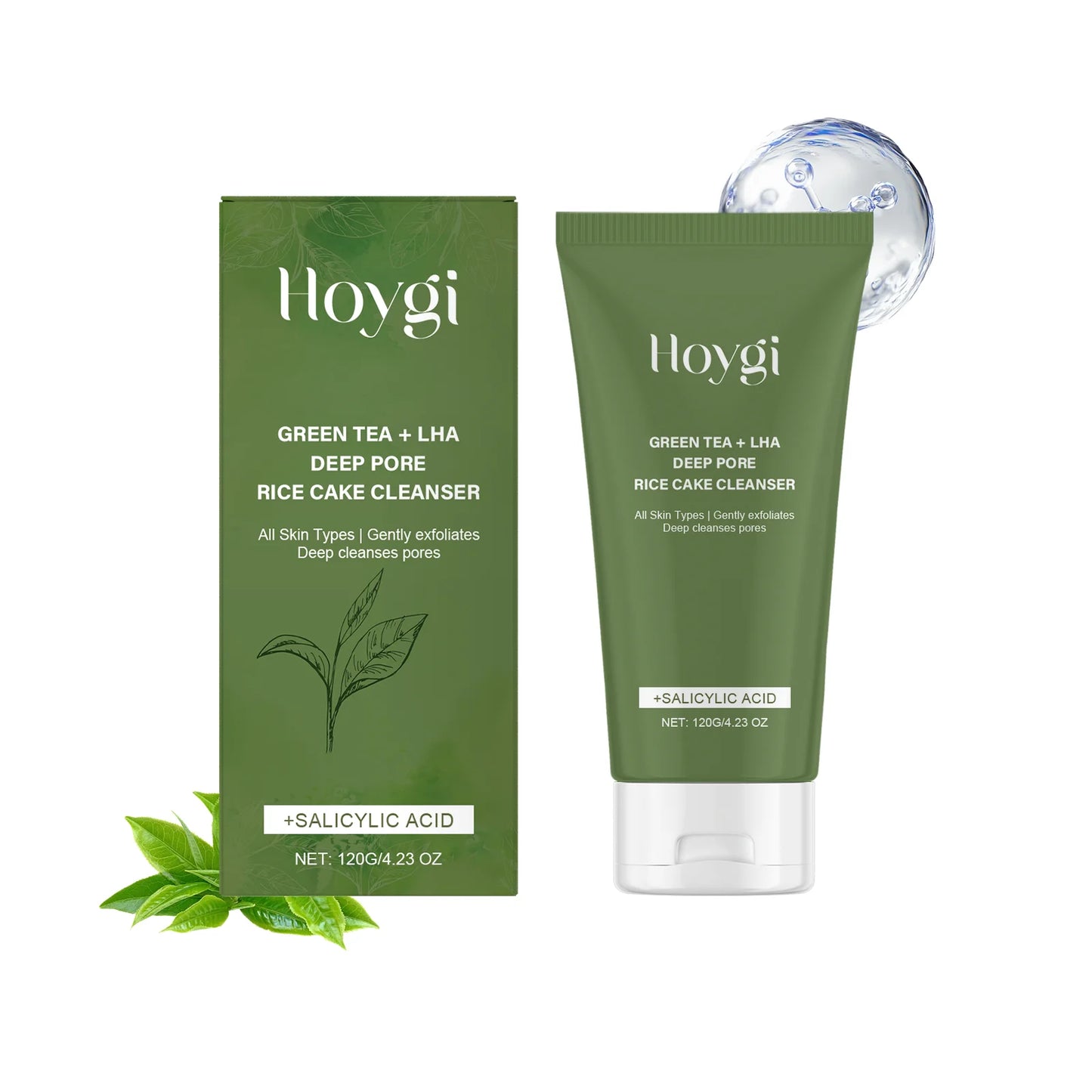 Green Tea Salicylic Acid Facial Cleanser Cleansing Pore Refining Hydrating Blackhead Removal Oil Control Non-Drying Face Wash