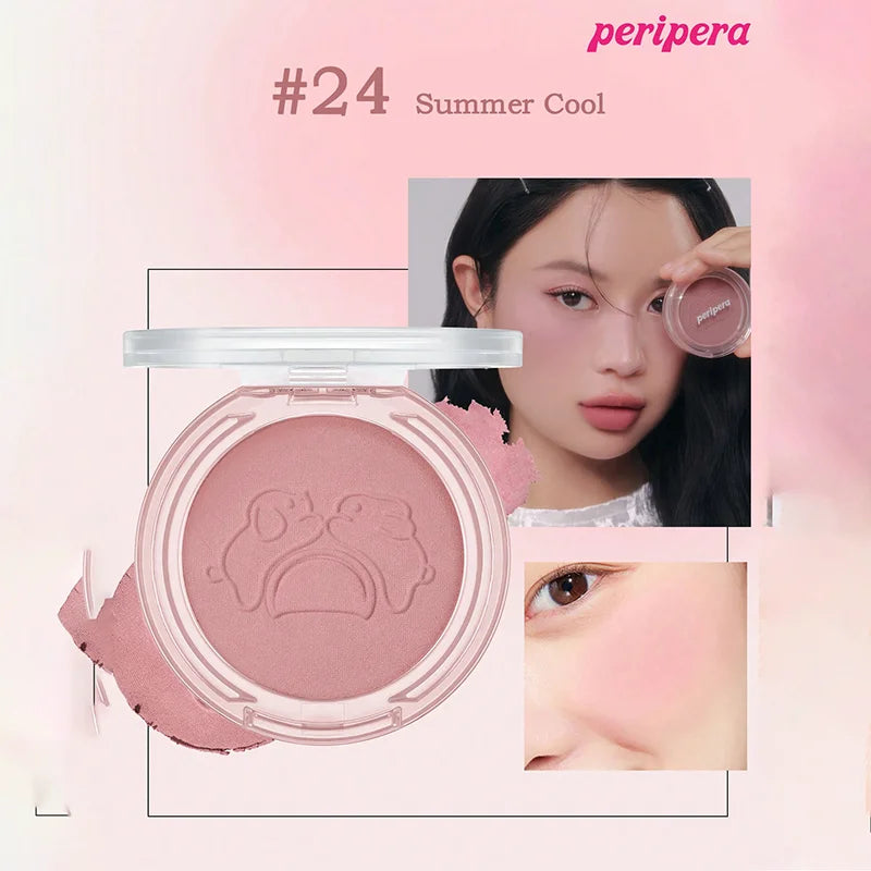 Single Color Blush Palette, Matte Fine Powder Cheek Blush, Non-Cakey, Long-Lasting, Nude Makeup, K-Beauty Cosmetic