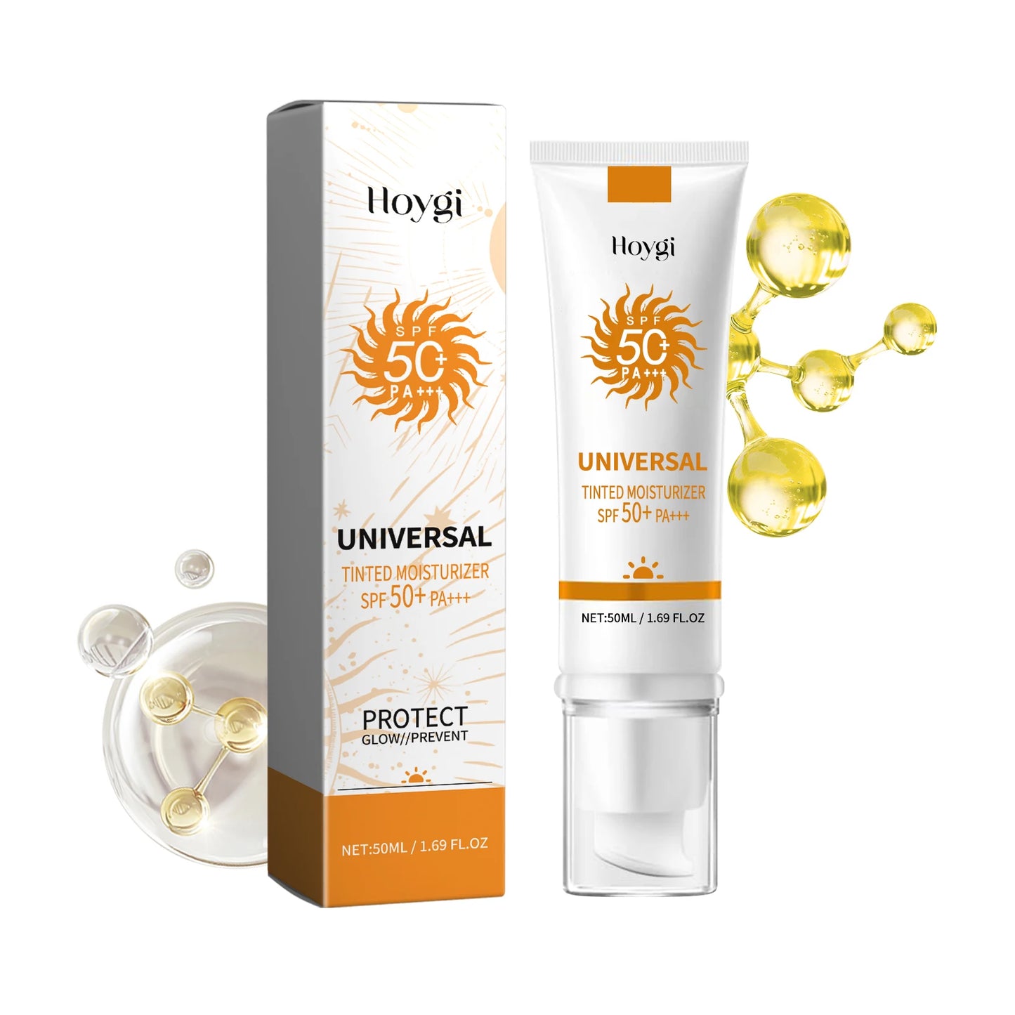 Sunscreen Cream Foundation Face Sun Block Isolation UV Protector Skin Refresh Moisturize Oil Control Waterproof Spf50+ Sunscreen