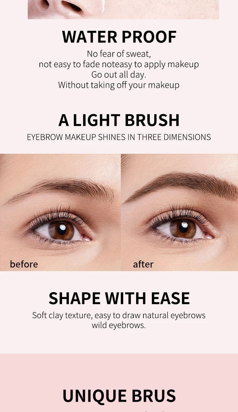 Eyebrow Styling Gel 3D Feathery Wild Brow Wax Waterproof Long Lasting Easy To Wear Shaping Eyebrows Makeup Sculpt Soap Cosmetics