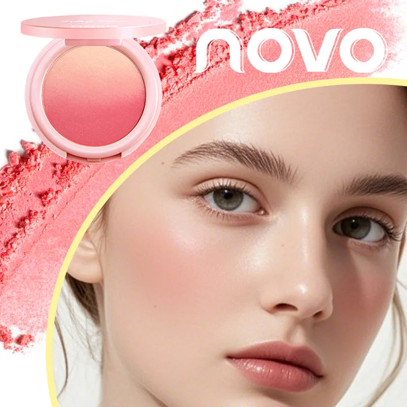 Vibrant Blush Palette, Multi-Color Gradient Design, Lightweight & Blendable Color, Face Cosmetics, With Easy-To-Use Mirror