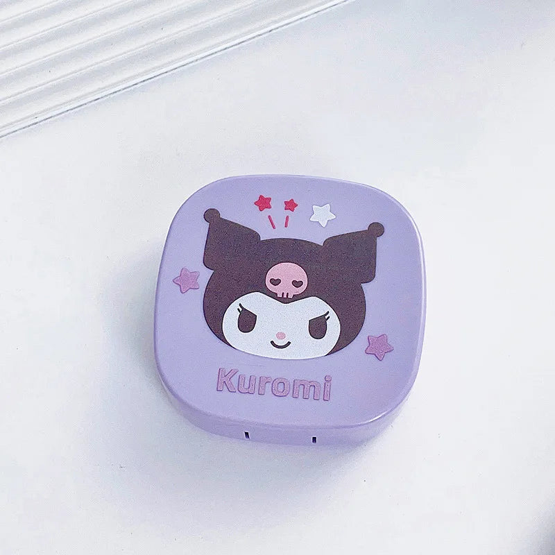 hello kitty color contact lenses Kuromi Sanrio contact cute kawaii eye contacts care box INS portable box with mirror anime