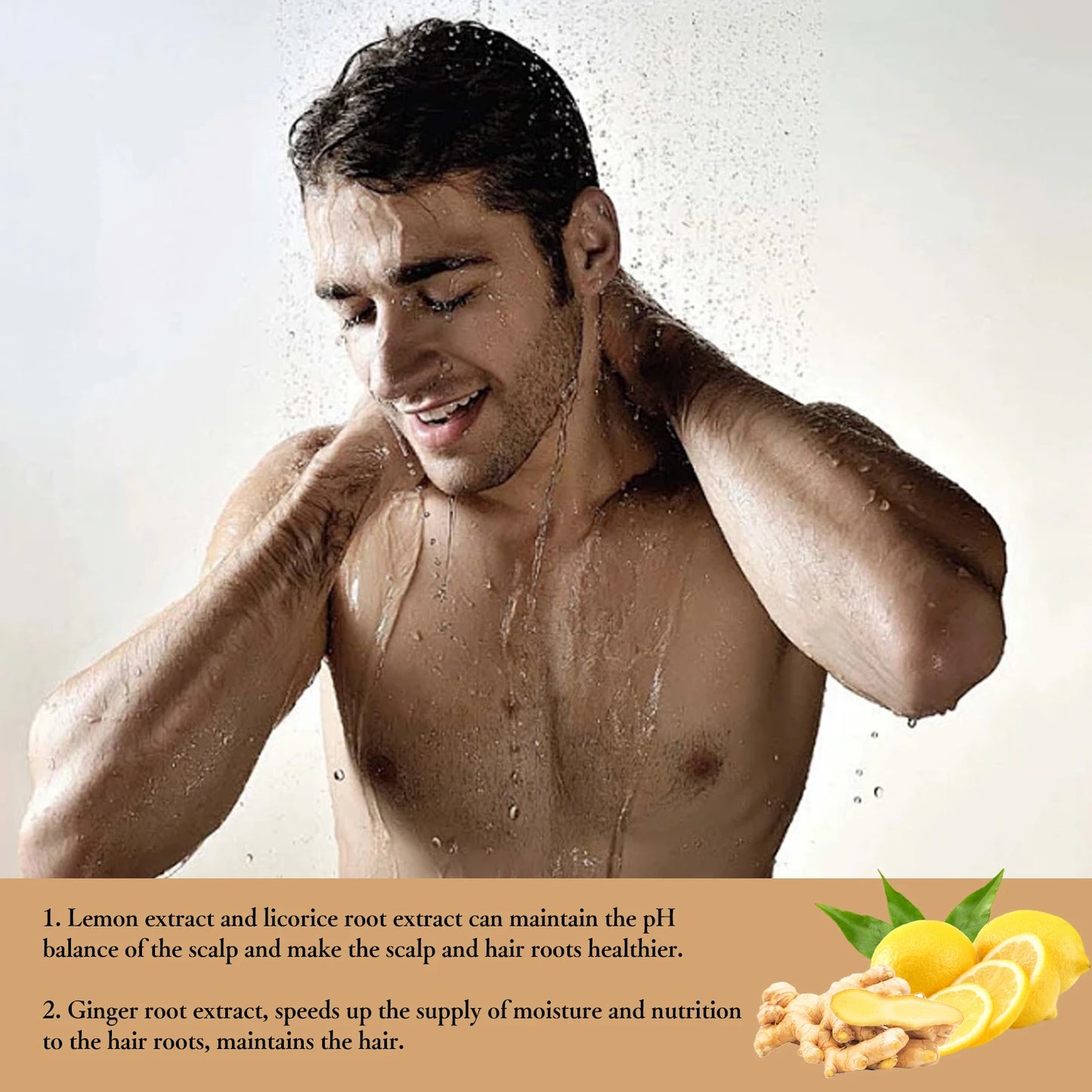 Hair Growth Shampoo for Men Root Activator Strengthening Moisturizing Gently Cleanse Repair Improve Volume Thinning Hair Shampoo