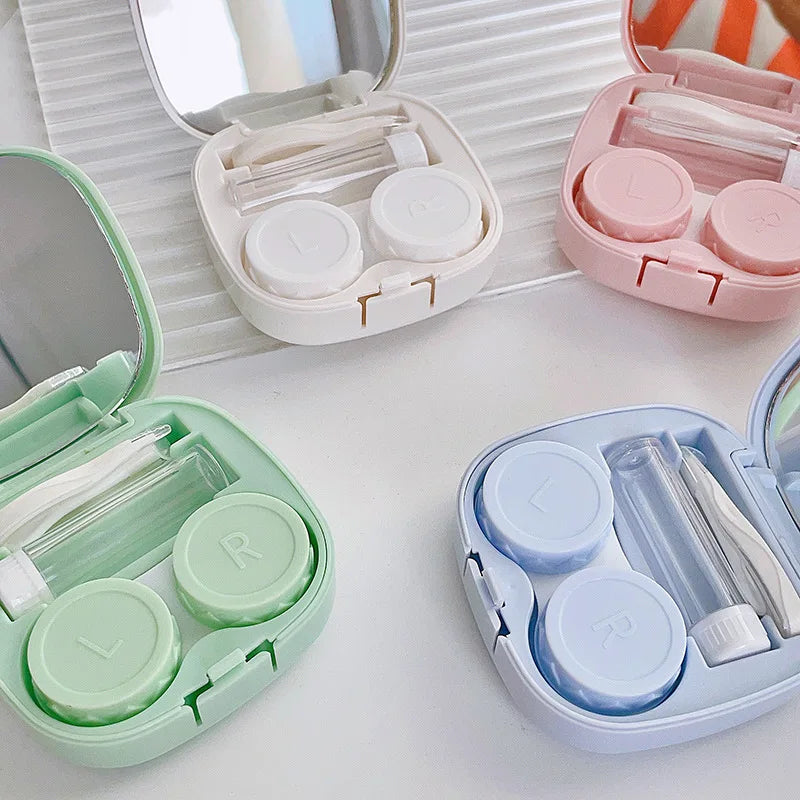 hello kitty color contact lenses Kuromi Sanrio contact cute kawaii eye contacts care box INS portable box with mirror anime