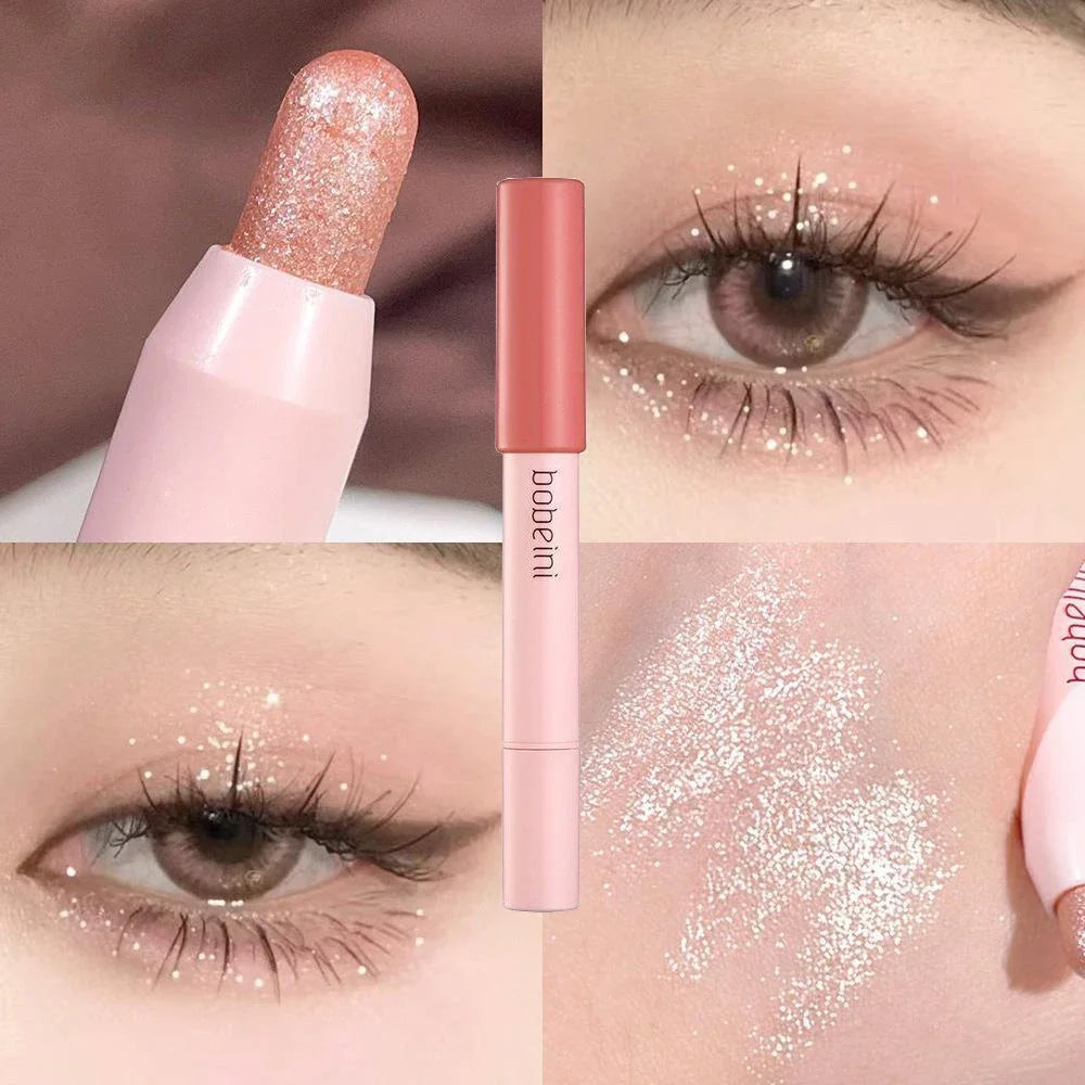 Glitter Eyeshadow Stick Diamond Eyes Makeup Highlighter Shadow Pen Long Lasting Rose Pink Silkworm Champagne Gold Liner Pencil