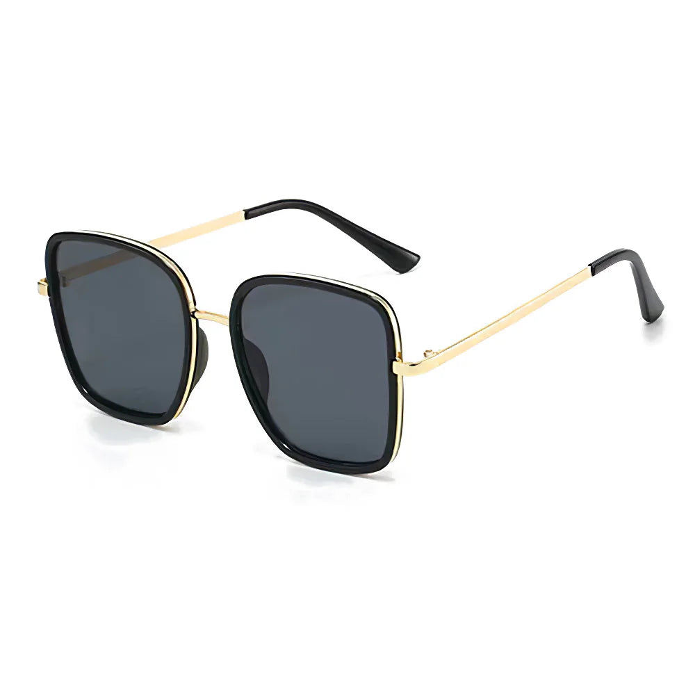 Luxury Square Large Frame Sunglasses for Women And Men Stylish Metal Decorated Light Daily Fashion Glasses