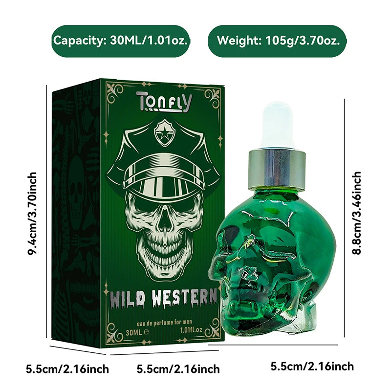 Men's Beard Care Perfume Oil 15ml Gentleman Fragrance Long-lasting Fragrance Brand Skull Perfume Portable Fresh Eau De Perfume