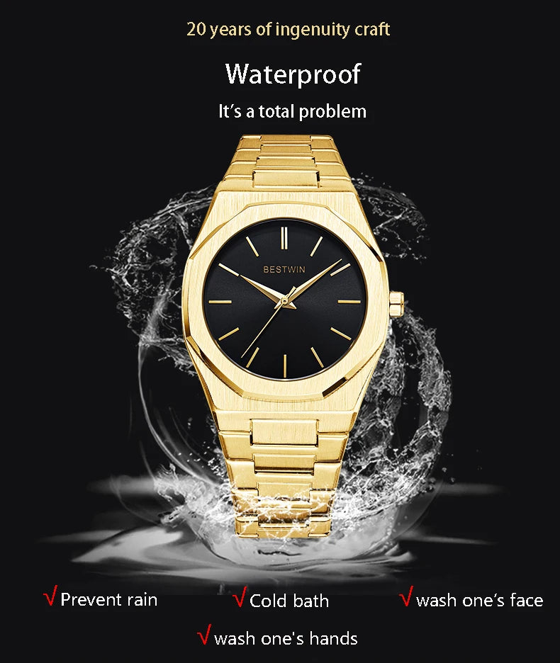 Luxury unique watches for men alloy steel with quartz watches simple line dial business party men watches fashion men's watches