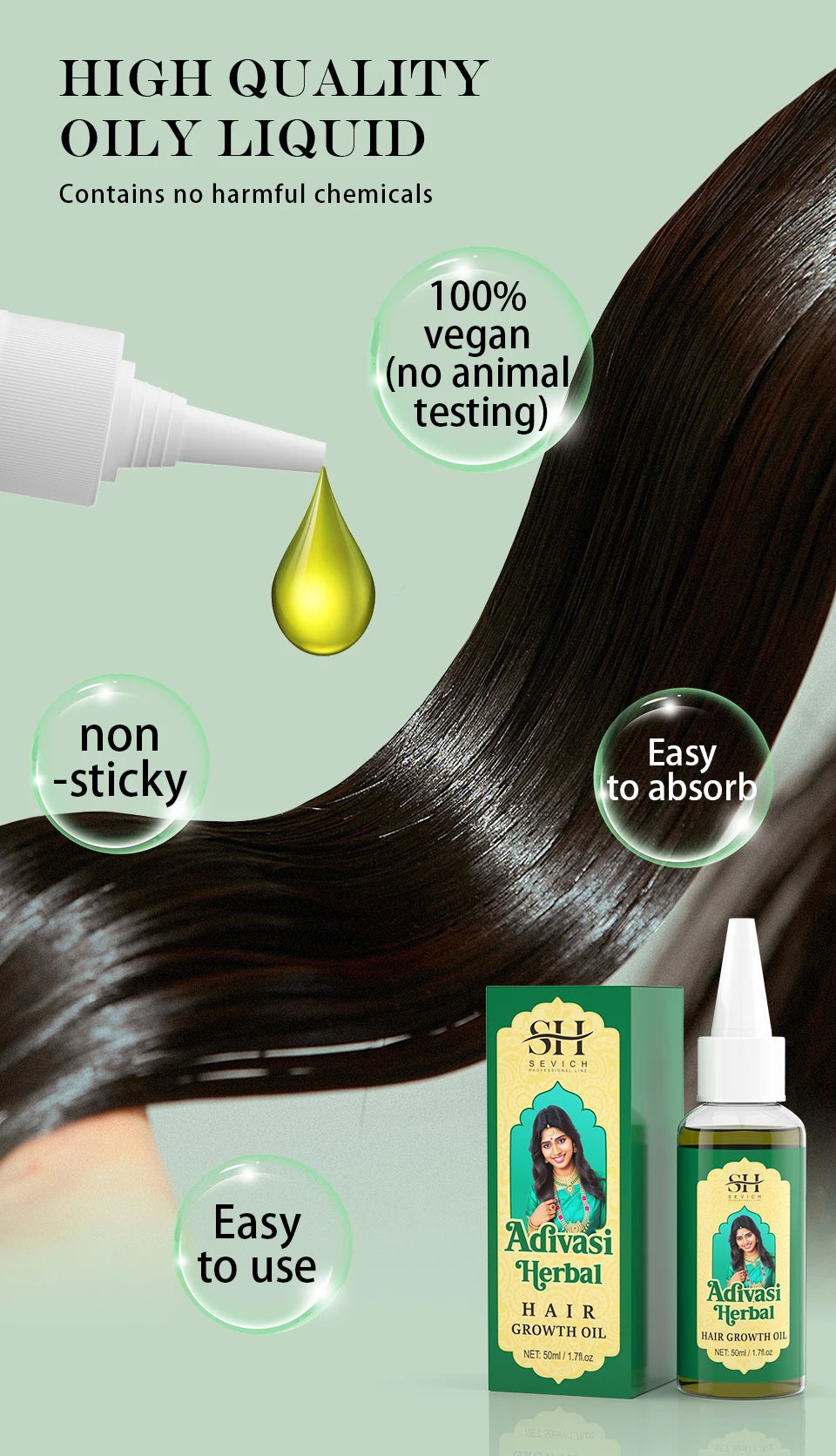 Pure Natural India Hair Oil Ayurvedic Herbal Hair Care Shampoo Rosemary Hair Growth Oil Anti Hair Loss Hair Regrowth Serum