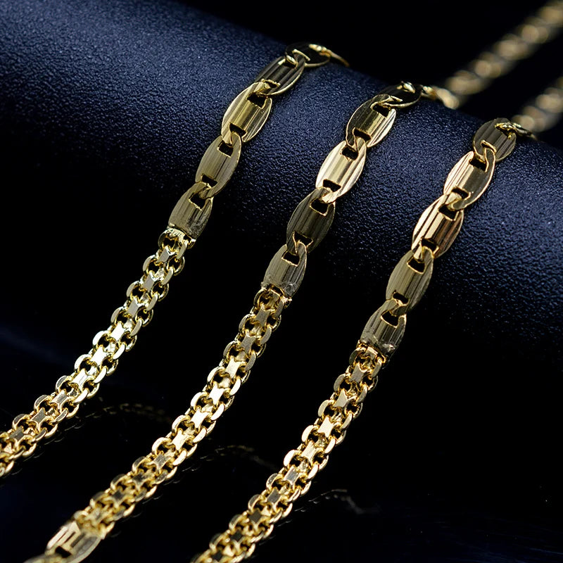 Sunny Jewelry Women Men's Necklace Gold Plated Fashion Basic Punk Cuban Link Chain Long Necklace Neck Jewellery Accessories Gift