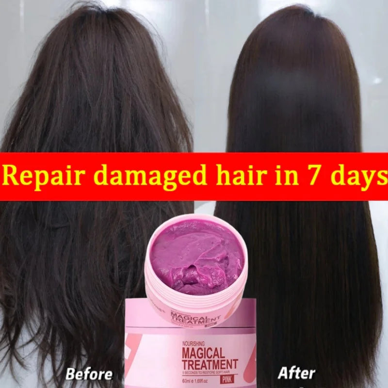 Magical Hair Mask 5 Seconds Repair Damaged Carry Hair Frizzy Soft Smooth Shiny Deep Moisturize Treat Care Essential Oil 60ml