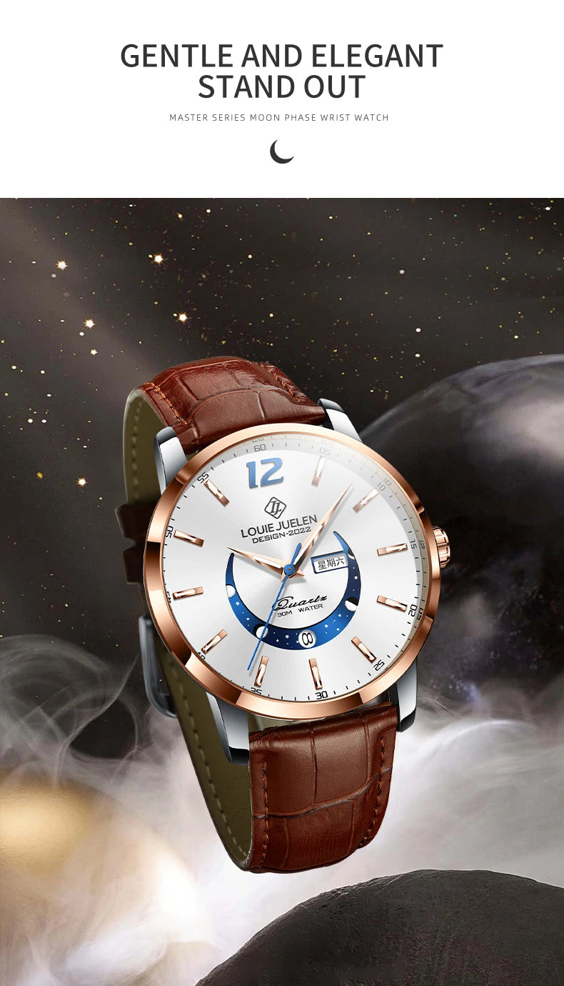 Men's Watches Top Brand Luxury Men Wrist Watch Leather Quartz Watch Sports Waterproof Male Clock Relogio Masculino+Box 2023 New