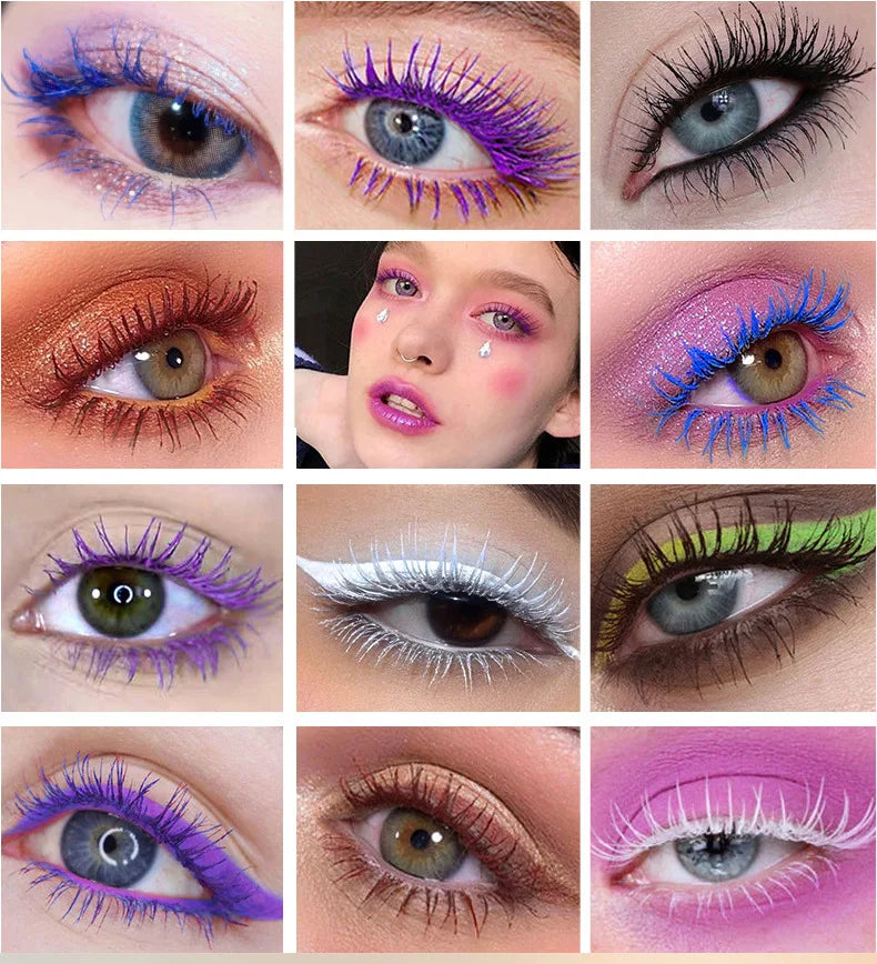 5D Mascara Waterproof Sweatproof Non Smudging Creates Dense Long Lashes With Silicone Brush Head For Base Laying