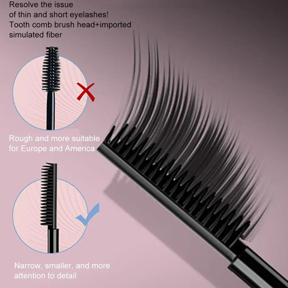 EyeLashes Mascara Waterproof Silk Fiber Mascara Black Long Curling Eyelash Extensions Non-clumping Eyes Makeup Cosmetics