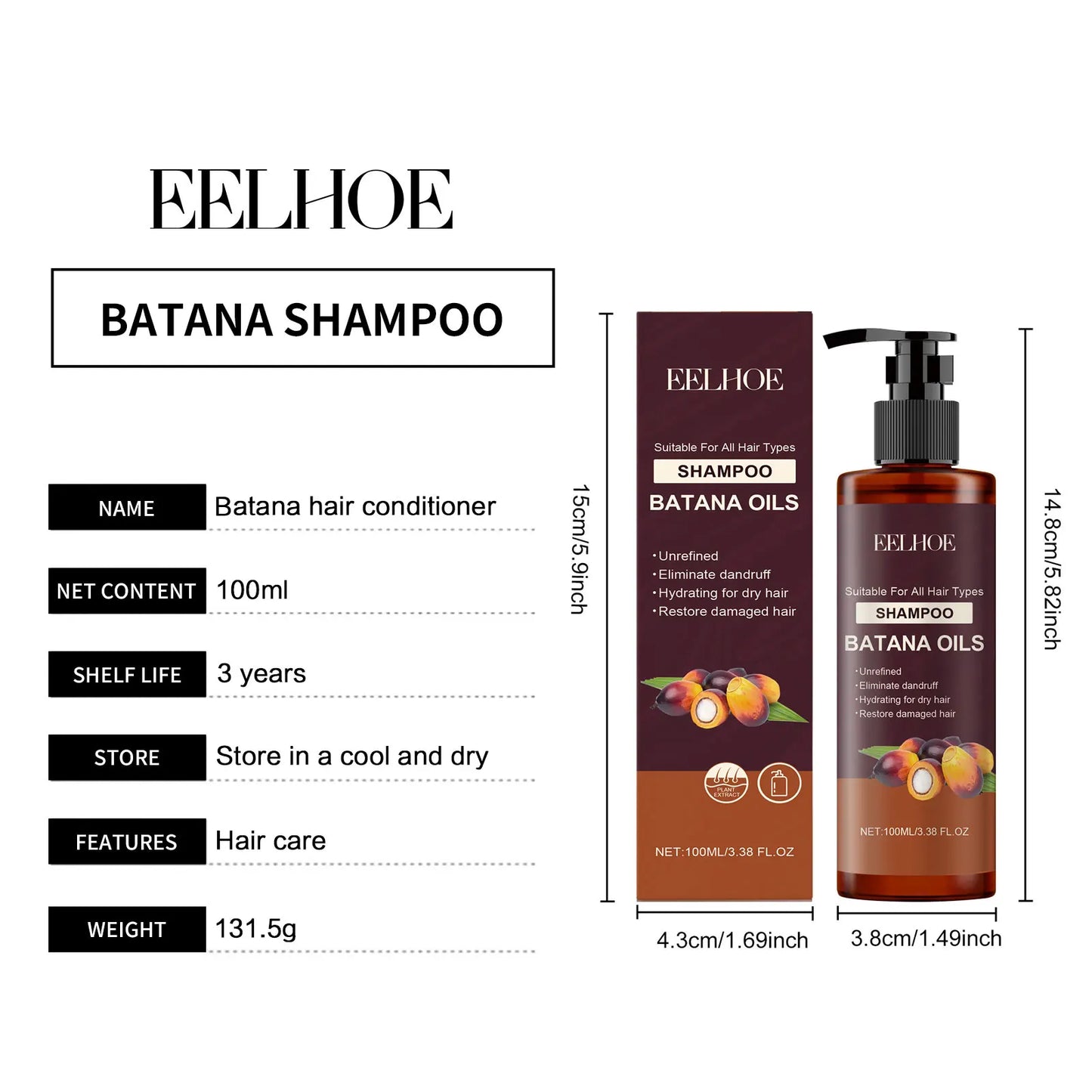 Batana Oil Shampoo Conditioner Set Oil Control Anti Dandruff Scalp Hair Treatment Split Ends Anti Frizz Hair Loss Hair Care Set