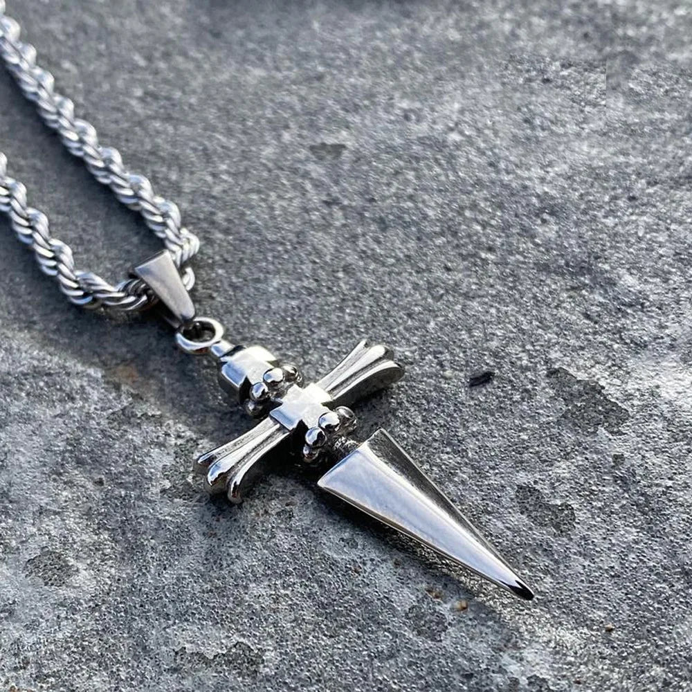 Anime Necklace for Men Judgement Chain Necklace H-X-H Pendant Men's Jewelry Cross Necklace Vintage Handmade Gift for Anime Lover