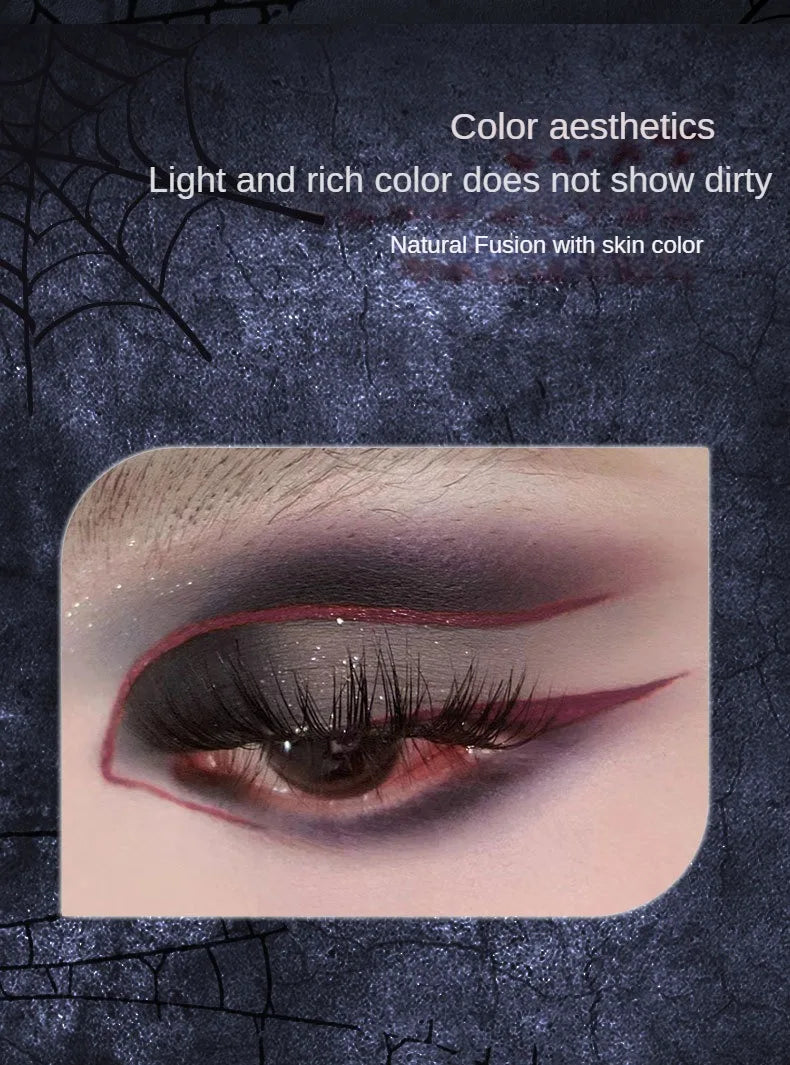 Dark Gothic Eye Shadow Palette Pearlescent Matte Fine Sparkle Strobes Punk Profound Three-dimensional Eye Shadow Makeup Cosmetic