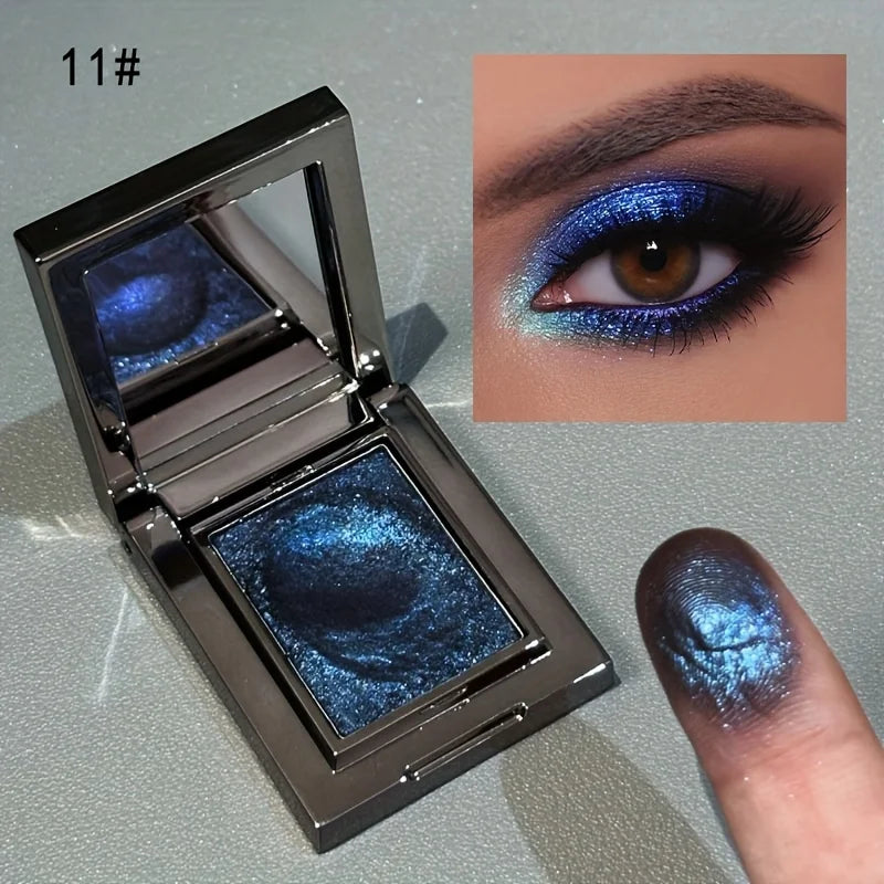 Monochrome Eye Shadow, Flashing, Brightening, Long-Lasting Color, Waterproof and Sweat-Proof, Natural Cosmetics for Creating Exquisite Eye Makeup, Music Festival Party Role-Playing