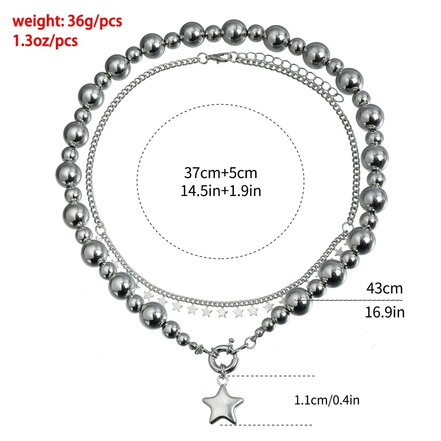 Y2k Choker Necklaces Heart Pendant Chain Jewellery Women Glass Multilayer Neck Collier Femme Cadenas Para Mujer for Girls Women