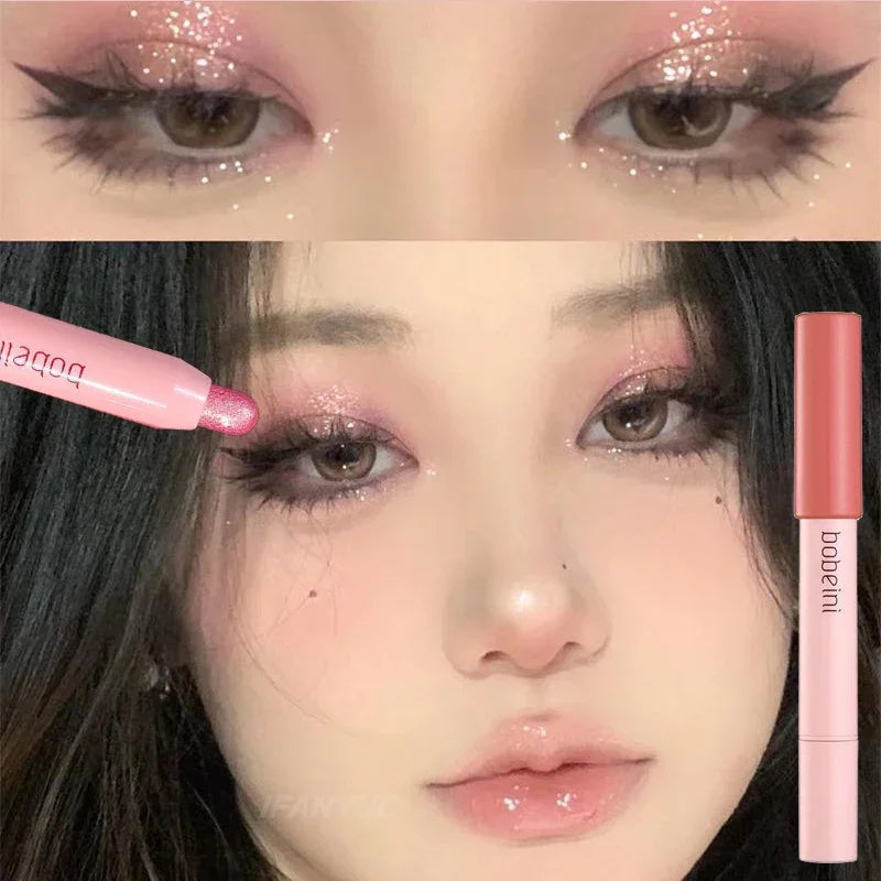 Glitter Eyeshadow Stick Diamond Eyes Makeup Highlighter Shadow Pen Long Lasting Rose Pink Silkworm Champagne Gold Liner Pencil
