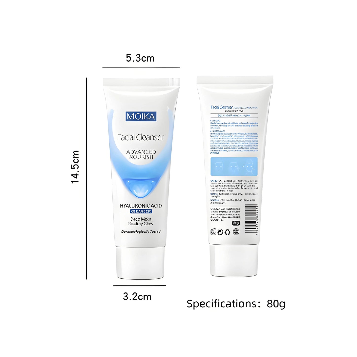 Hyaluronic Acid Facial Cleanser Moisturizing Oil Control Cleansing Face Wash Exfoliating Deep Remove Facial Cleanser Skin Care