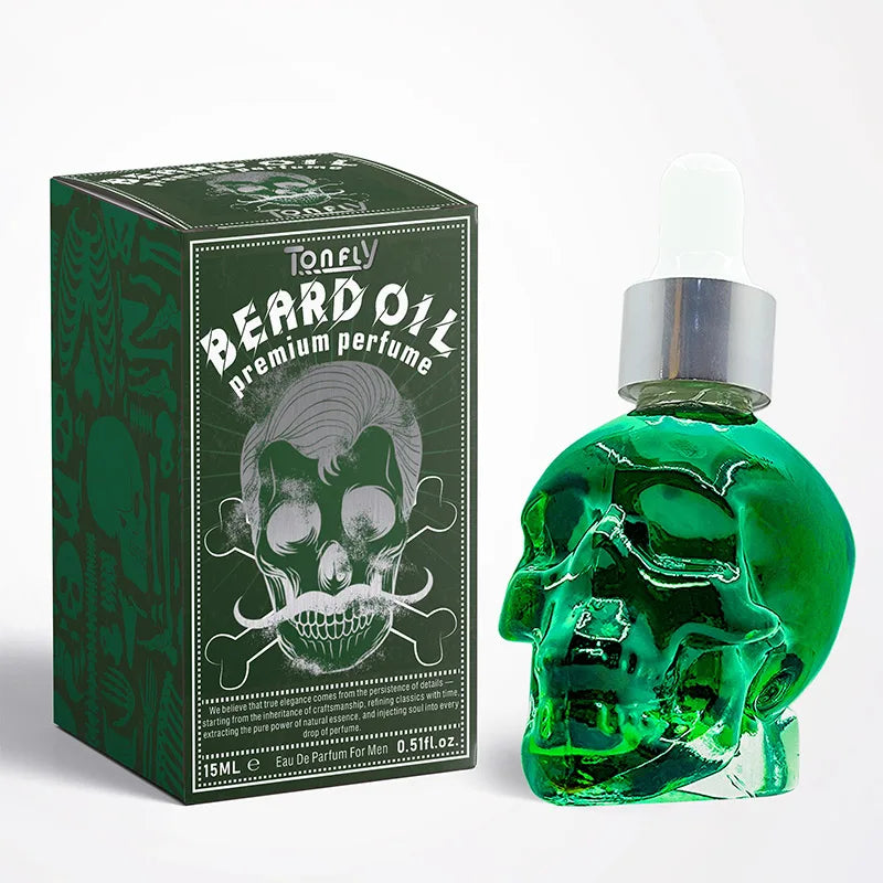 Men's Beard Care Perfume Oil 15ml Gentleman Fragrance Long-lasting Fragrance Brand Skull Perfume Portable Fresh Eau De Perfume