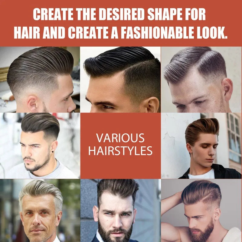 Men Hair Styling Cream Improving Curly Non Greasy Reducing Frizz Strong Holding Edge Control Long Lasting Finishing Hair Pomade