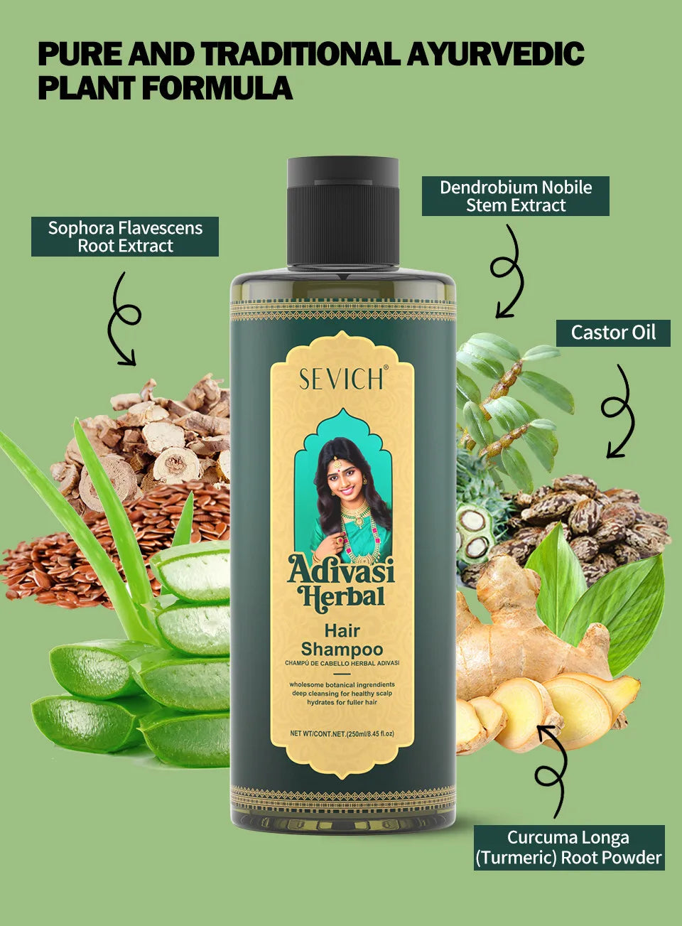 Pure Natural India Hair Oil Ayurvedic Herbal Hair Care Shampoo Rosemary Hair Growth Oil Anti Hair Loss Hair Regrowth Serum