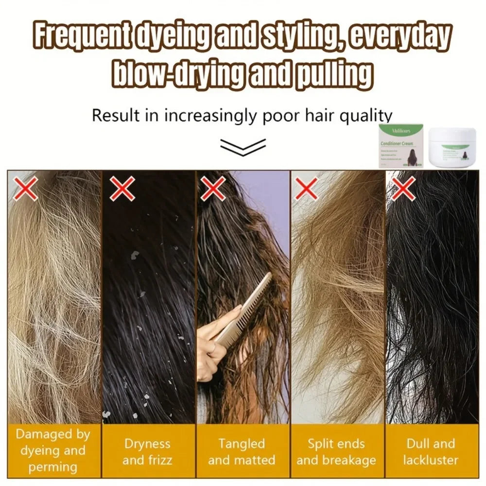 Muliliours Leave-In Hair Conditioner Deep Moisturizing with Strong Strands Natural Ingredients for All Hair Types Gentle Care
