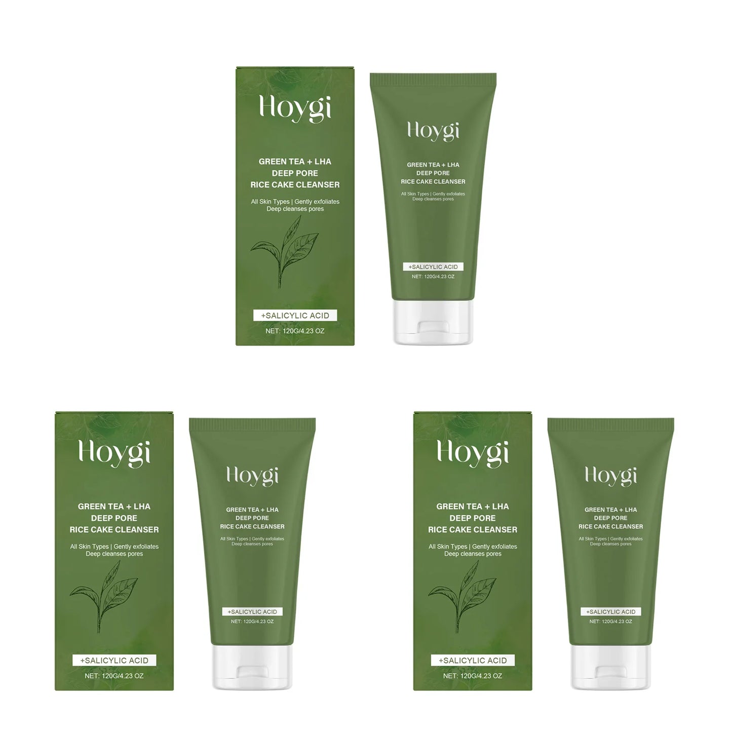 Green Tea Salicylic Acid Facial Cleanser Cleansing Pore Refining Hydrating Blackhead Removal Oil Control Non-Drying Face Wash