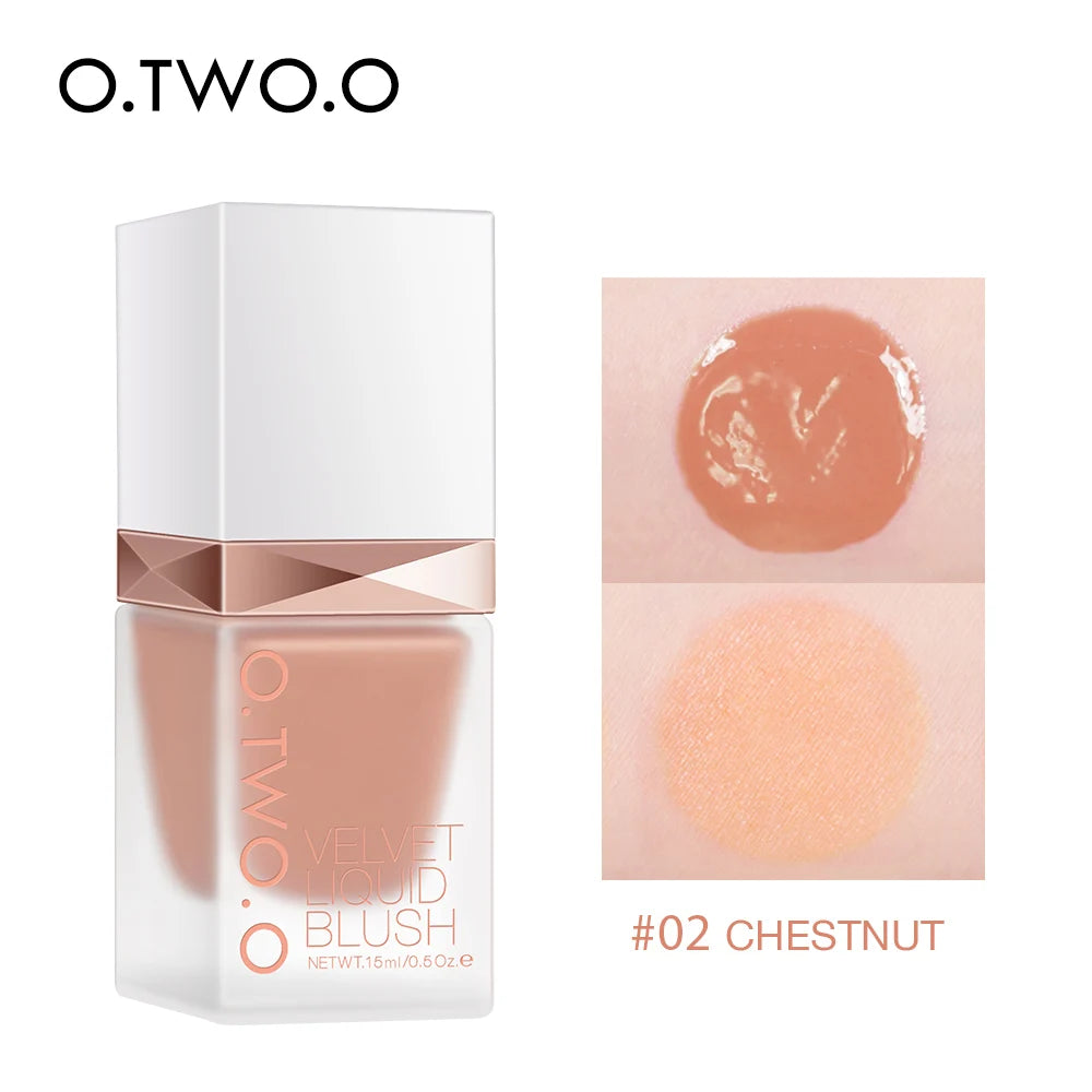 O.TWO.O Liquid Blusher 4 Colors Rose Pink Blush Long Lasting Natural Cheek Face Makeup Blusher High Pigment For Women Cosmetics