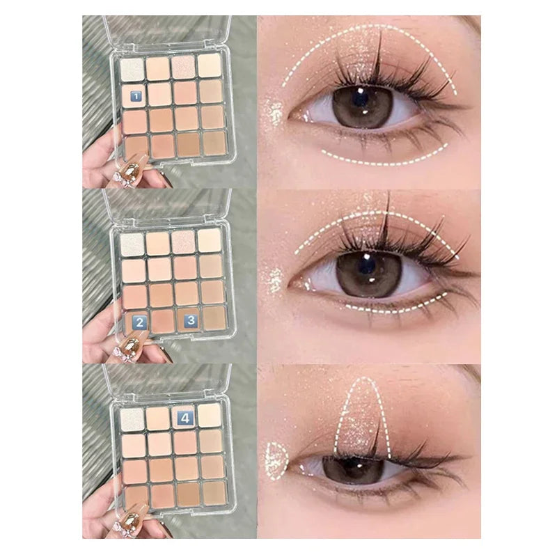 High Quality Matte Eyeshadow Palette Pearlescent Sequins Blush Eyeshadow Highlighter For Women