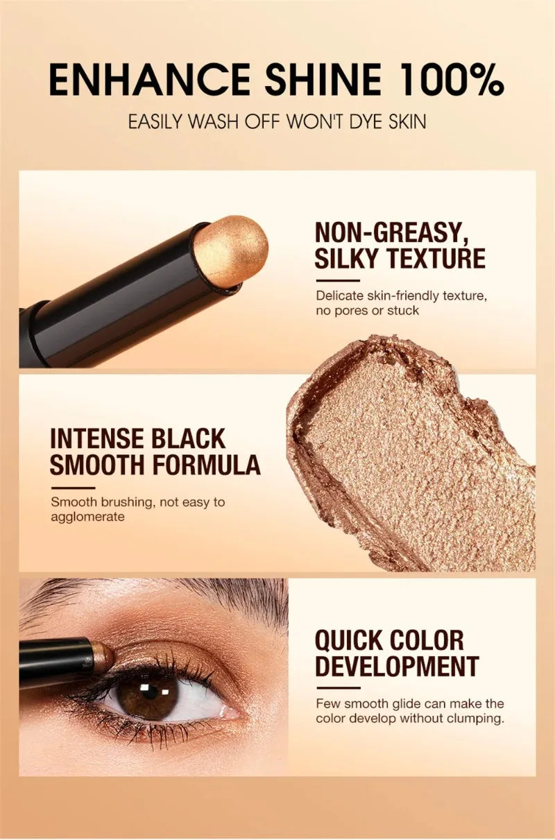 1PC Waterproof Pearlescent Eyeshadow Pencil Stick 16 Colors Lasting Glitter Shimmer Eye Shadow Highlighter Pen Eyes Makeup Tools