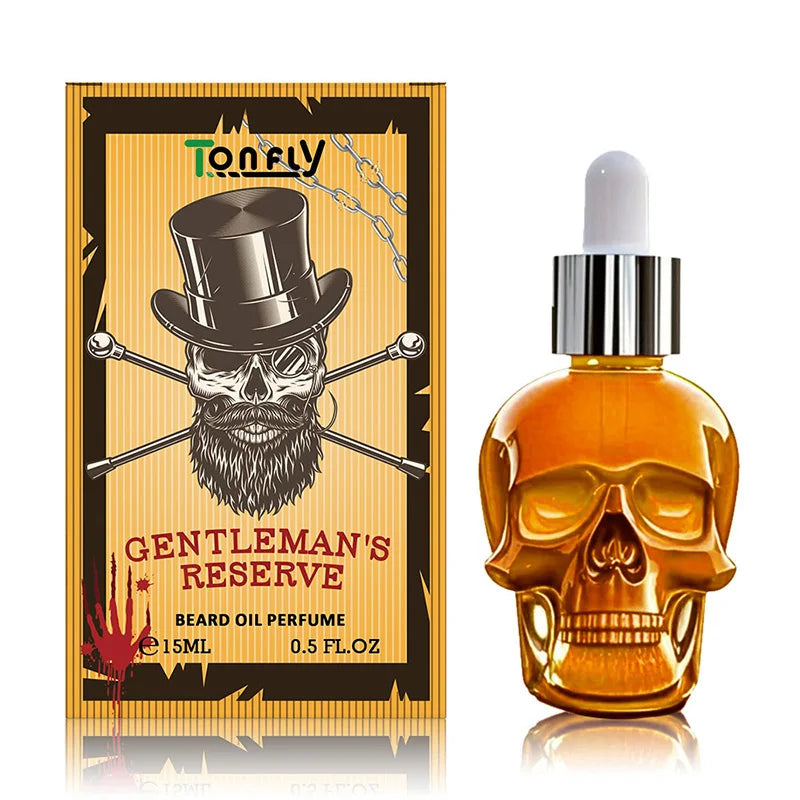 Men's Beard Care Perfume Oil 15ml Gentleman Fragrance Long-lasting Fragrance Brand Skull Perfume Portable Fresh Eau De Perfume