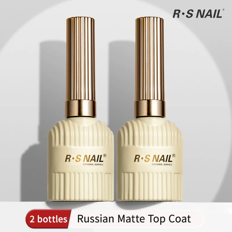 RS NAIL Russian Matte Top Coat Gel Nail Polish 10g Frosted Non Stick Powder Mat Top Coat Nail Art LED UV Semi Permanent Seal Gel