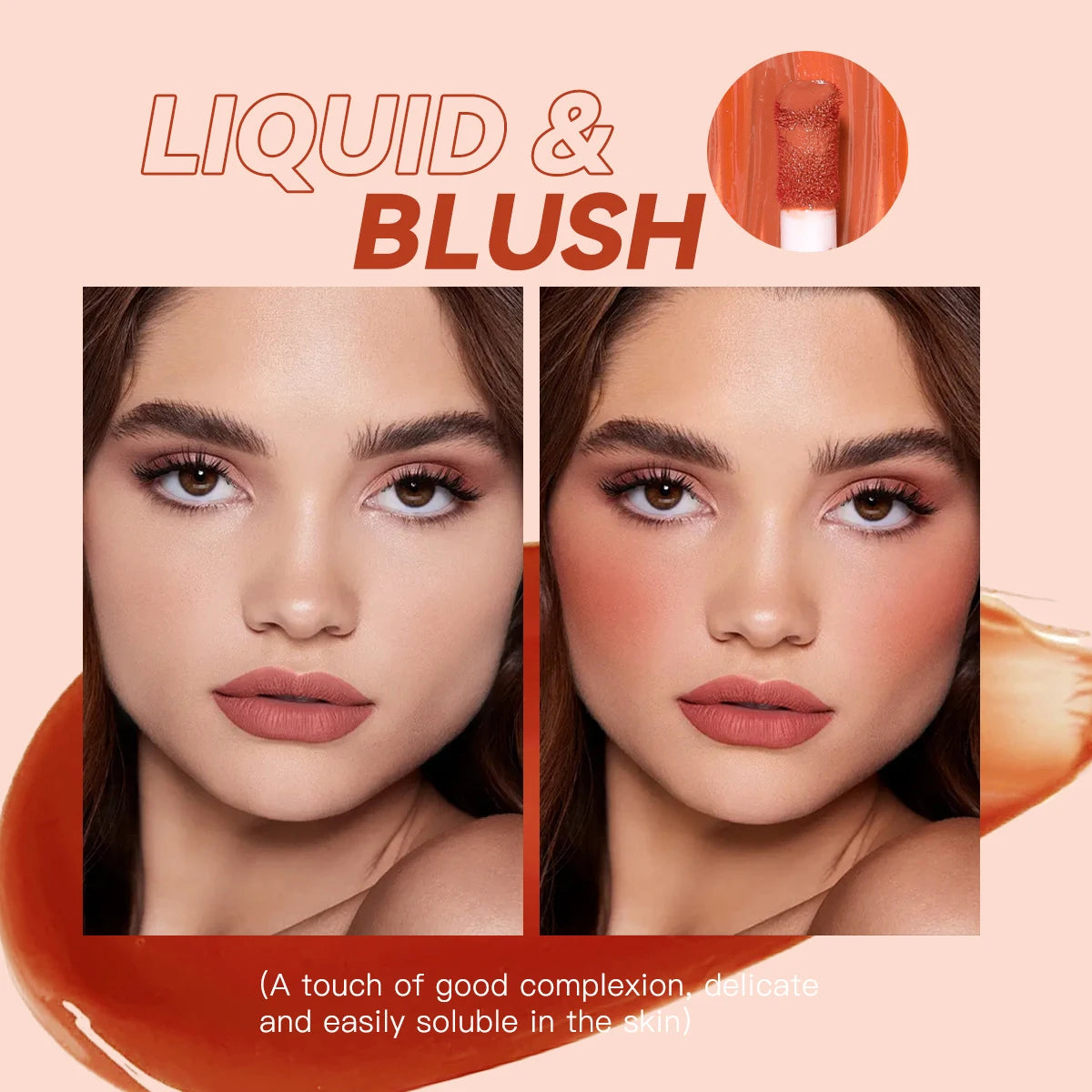 Smooth Blush Liquid Moisturizing Long Lasting Natural And Easy To Color Light And Not Heavy Easy To Apply Rosy Complexion Makeup