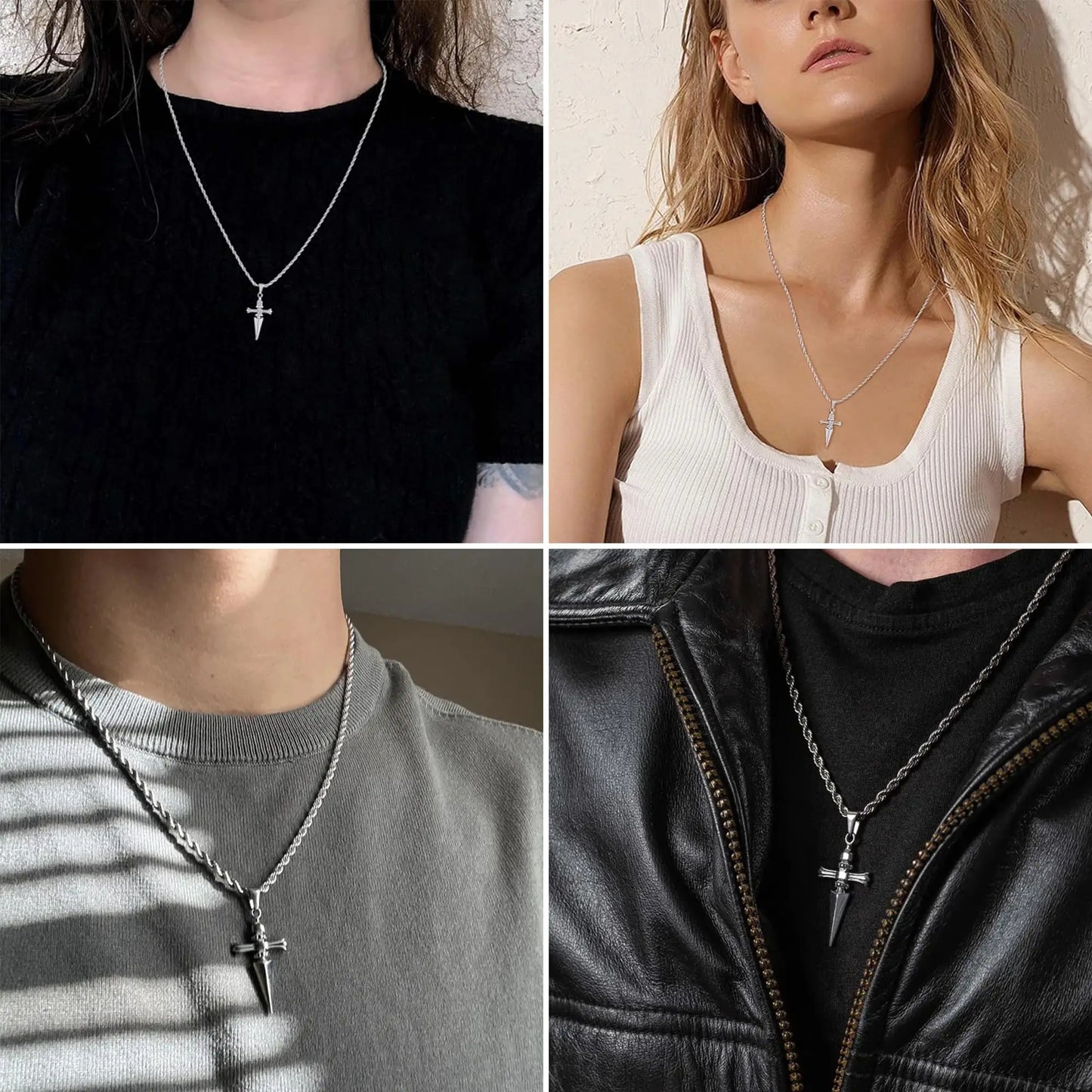Anime Necklace for Men Judgement Chain Necklace H-X-H Pendant Men's Jewelry Cross Necklace Vintage Handmade Gift for Anime Lover
