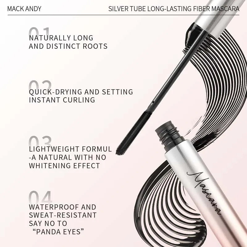 MACKANDY Black Mascara Makeup Volumizing&Lengthening Mascara, Thickening Washable Longwear Smudge Resistant Make Up Cruelty Free