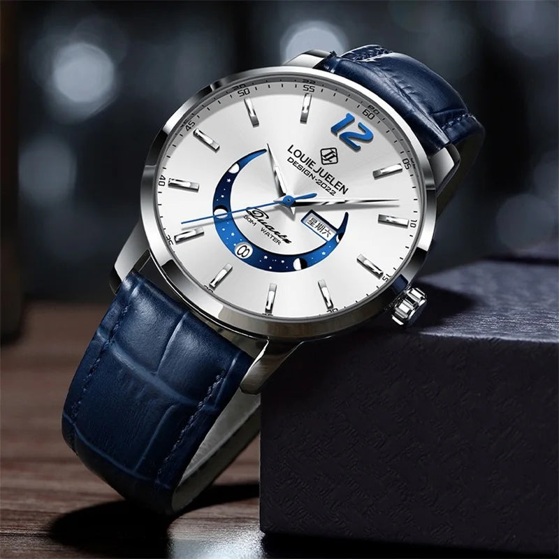 Men's Watches Top Brand Luxury Men Wrist Watch Leather Quartz Watch Sports Waterproof Male Clock Relogio Masculino+Box 2023 New