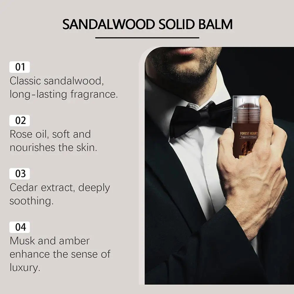 Sandalwood Solid Perfume Pure Sandalwood Oil Woody Balm For Men Fragrance Charming Attraction Odor Remover Deodorant Solid Balm