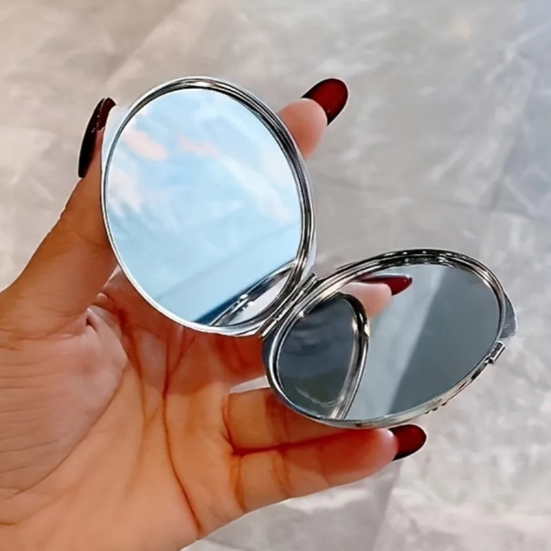 Makeup Mirror Luxury Diamond Portable Pocket Compact Mirror Women's Gifts Handheld Cosmetic Mirror with Magnification
