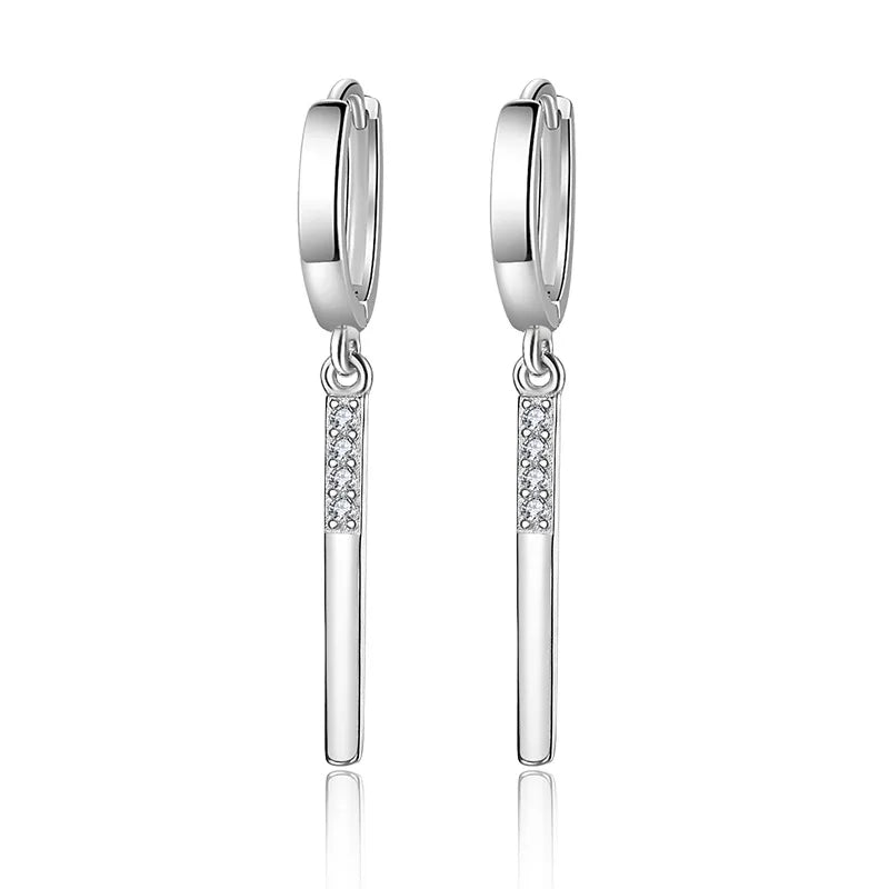Fashion 925 Sterling Silver earrings For Women Simple Creative Small Stick Ear Buckle Jewelry Lady Anniversary Accessories Gifts