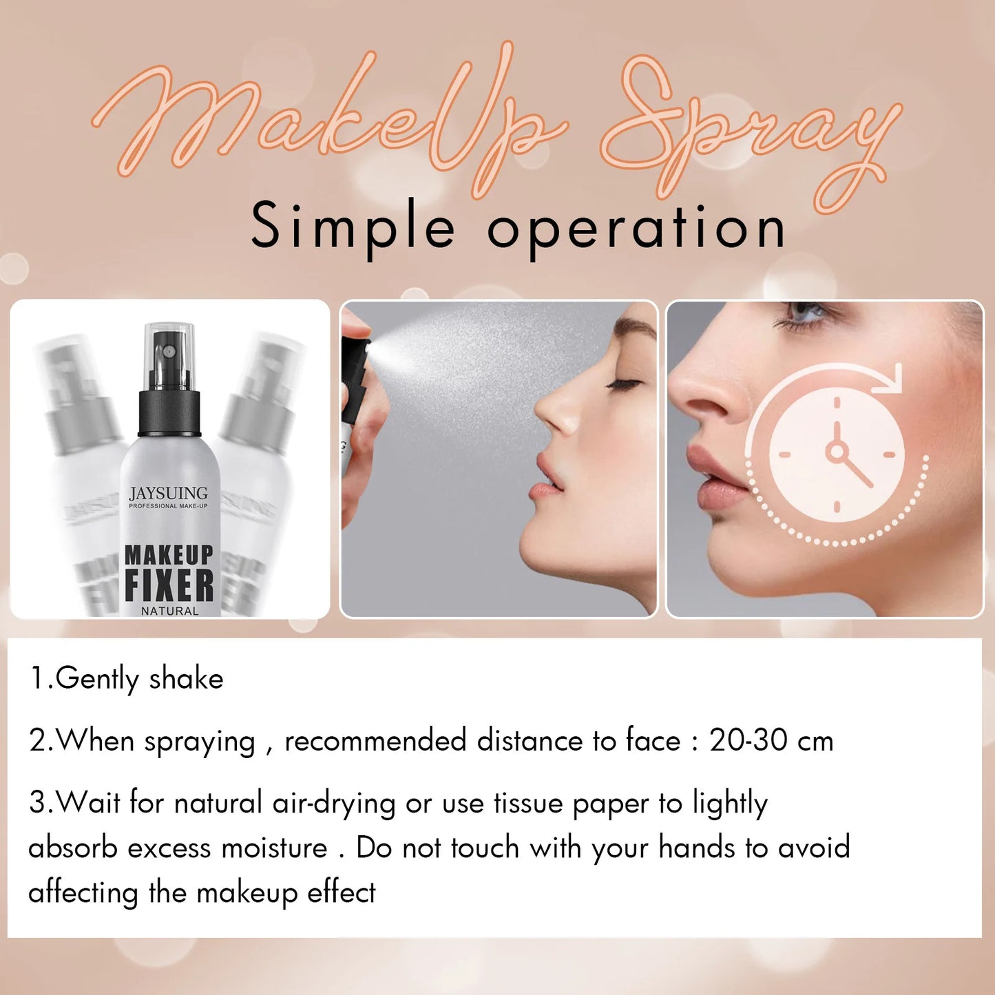 30ml Makeup Setting Spray For Face Transfer-proof Long-lasting Oil-free No Separation Refreshing Quick Fixer Makeup Spray