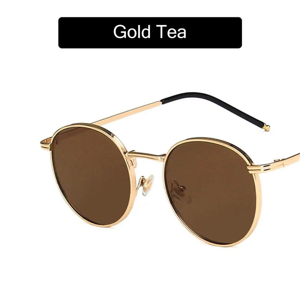 Fashion Women Sunglases Round Sun Glasses New Metal Frame Eyewear Fishing Glasses UV400 Shades