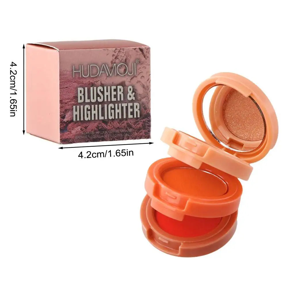 Pink Peach Blush Powder 3 In 1 Matte Blush Low Saturation Soft Fog Blush Brightening Face Blusher Rouge Makeup Cheek Tint