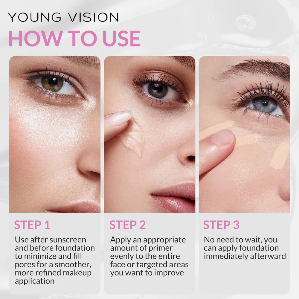 Pore-Blurring Makeup Primer Lightweight, Oil-Control Pre-Makeup Base Long-Lasting, Hydrating, and Smoothing Primer for Invisible